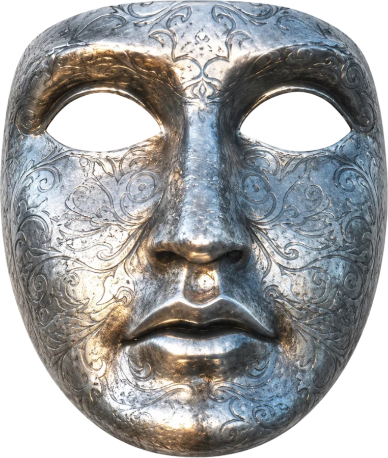 King Baldwin silver face filter mask